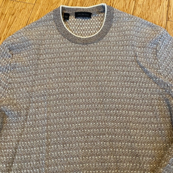 Saks Fifth Avenue Made in Italy tan and cream sweater - Picture 3 of 8